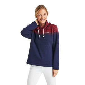 Vineyard Vines Fair Isle Funnel Neck Knit Fleece Pullover Sweater L Large